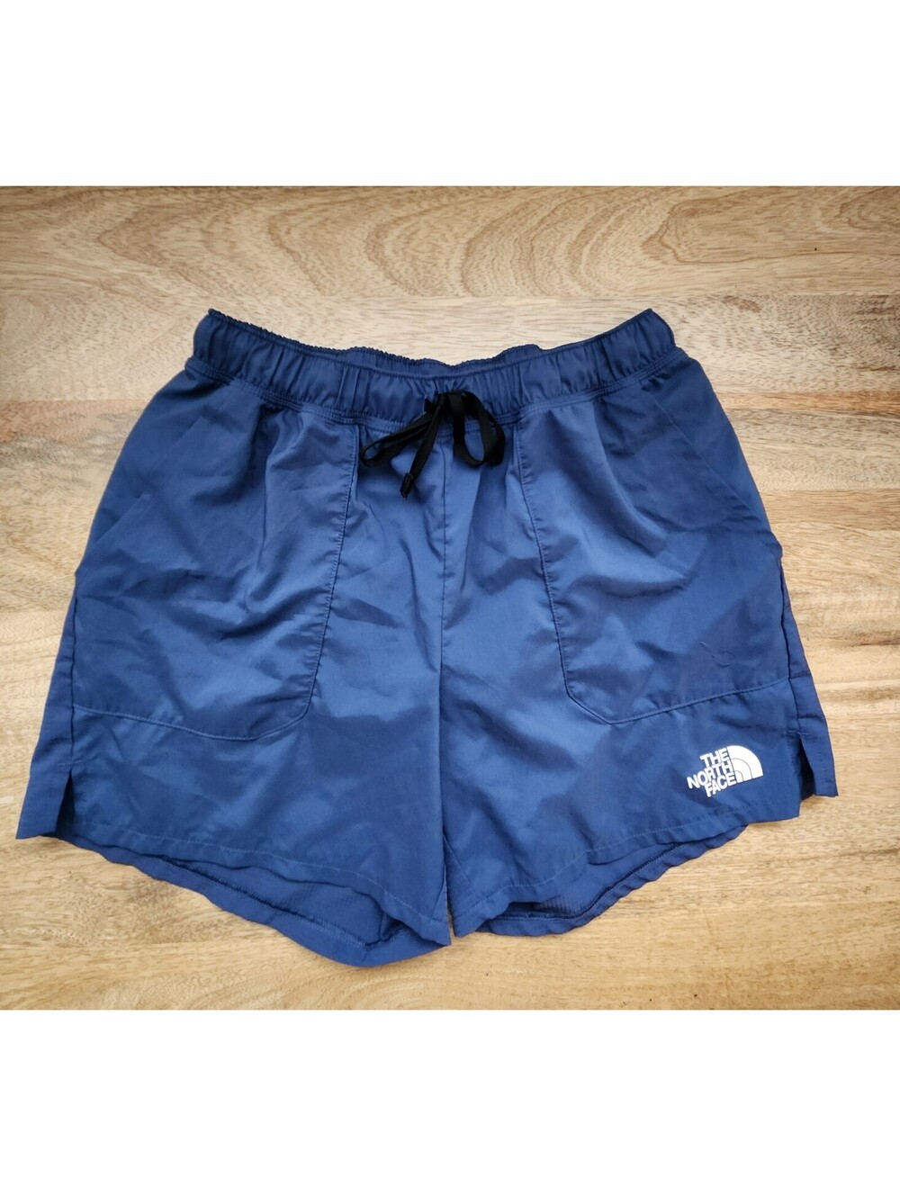 The North Face Men's Navy Blue Athletic Running Shorts with Inner Liner